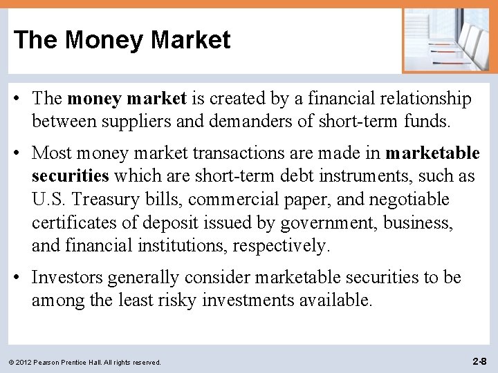 The Money Market • The money market is created by a financial relationship between The Money Market • The money market is created by a financial relationship between