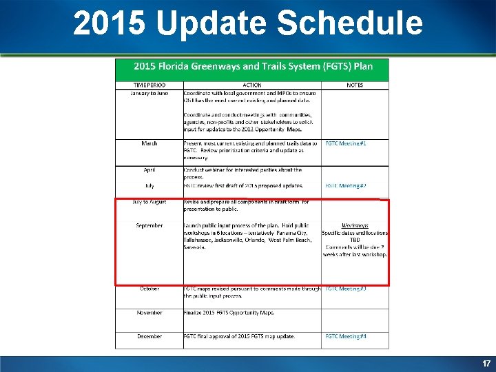 2015 Update Schedule 17 2015 Update Schedule 17