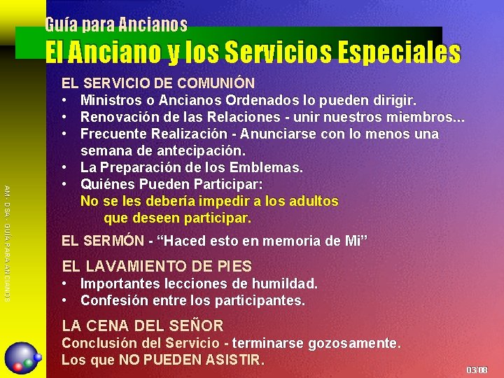 Guía para Ancianos El Anciano y los Servicios Especiales AM - DSA - GUÍA