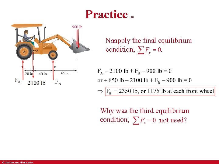 Practice 10 Naapply the final equilibrium condition, Why was the third equilibrium condition, not