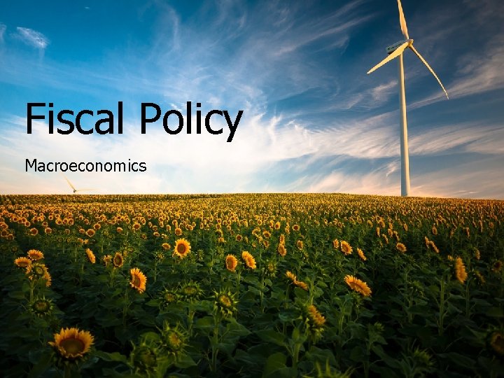 Fiscal Policy Macroeconomics 