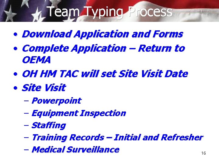 Team Typing Process • Download Application and Forms • Complete Application – Return to