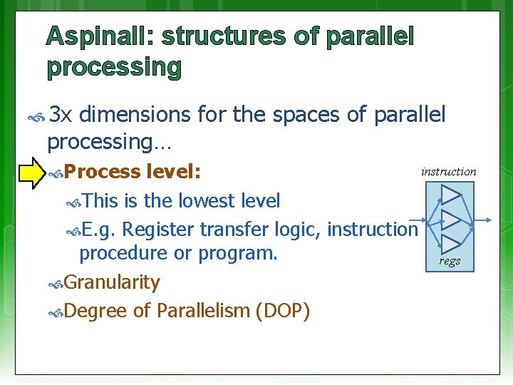 Aspinall: structures of parallel processing 3 x dimensions for the spaces of parallel processing…