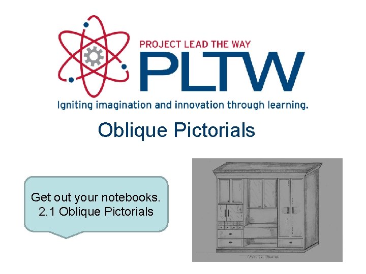 Oblique Pictorials Get out your notebooks. 2. 1 Oblique Pictorials 