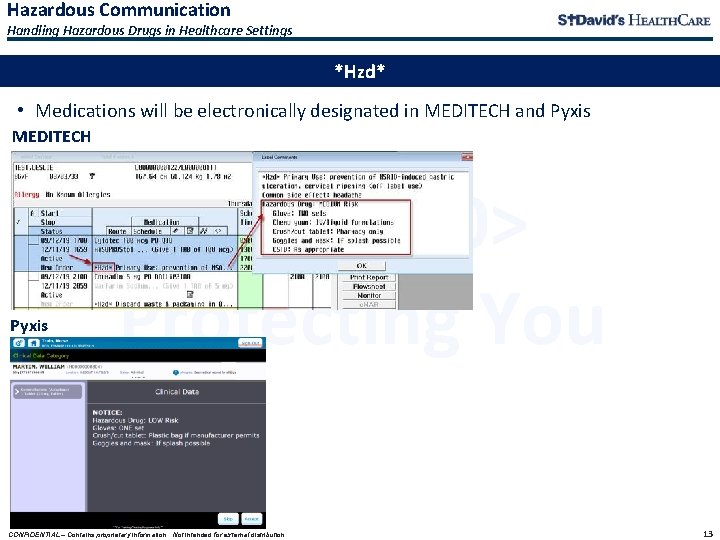 Hazardous Communication Handling Hazardous Drugs in Healthcare Settings *Hzd* • Medications will be electronically Hazardous Communication Handling Hazardous Drugs in Healthcare Settings *Hzd* • Medications will be electronically