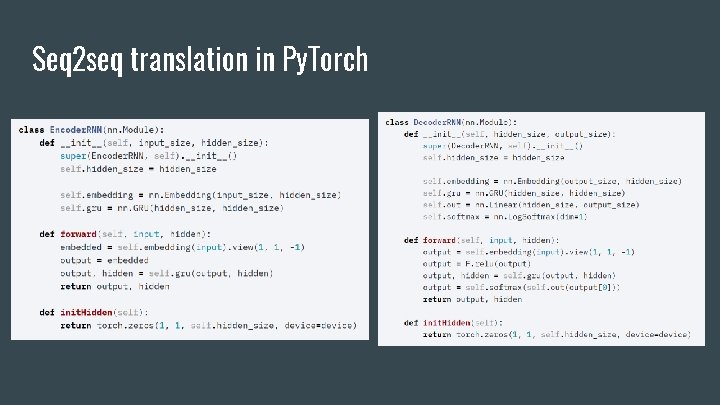 Seq 2 seq translation in Py. Torch 