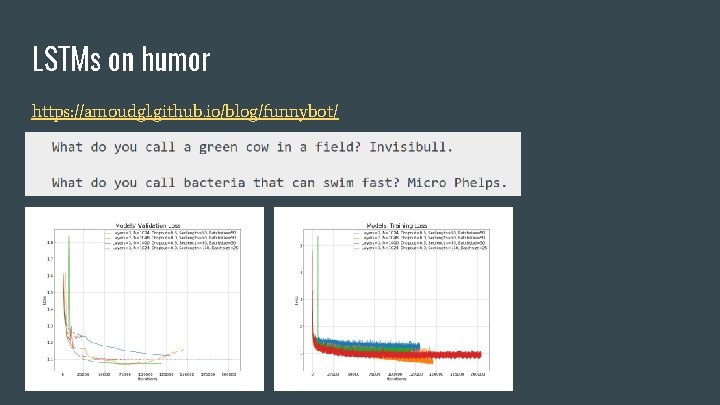 LSTMs on humor https: //amoudgl. github. io/blog/funnybot/ 