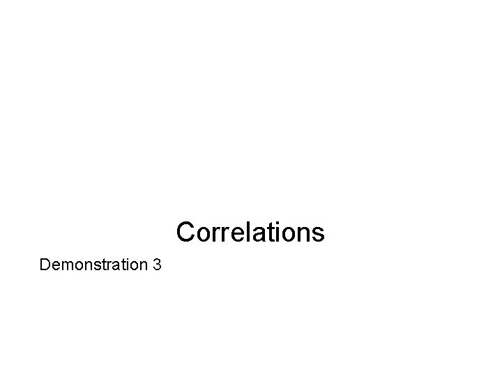 Correlations Demonstration 3 