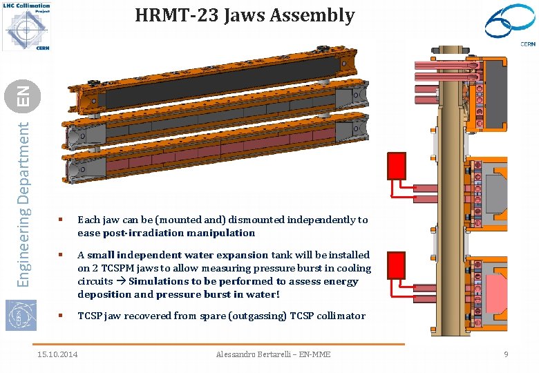 Engineering Department EN HRMT-23 Jaws Assembly § Each jaw can be (mounted and) dismounted