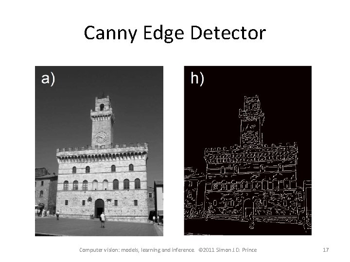 Canny Edge Detector Computer vision: models, learning and inference. © 2011 Simon J. D.