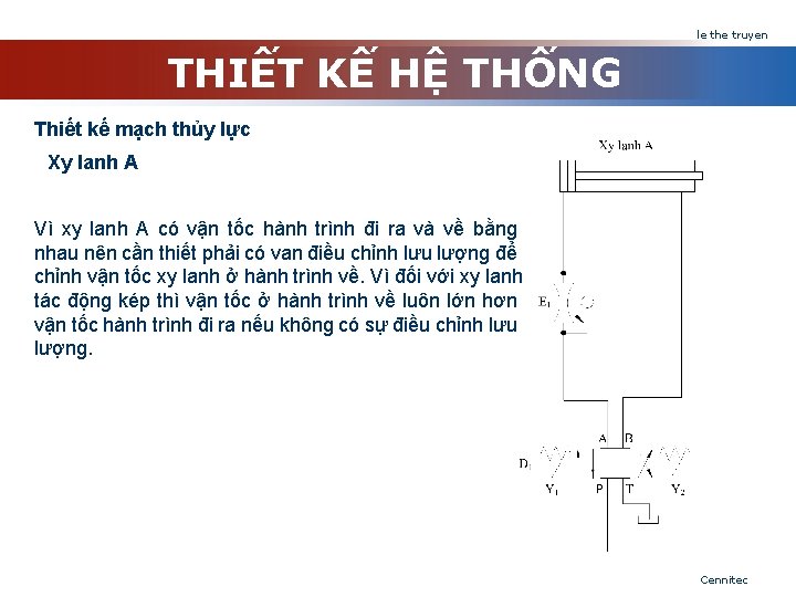 le the truyen THIẾT KẾ HỆ THỐNG Thiết kế mạch thủy lực Xy lanh