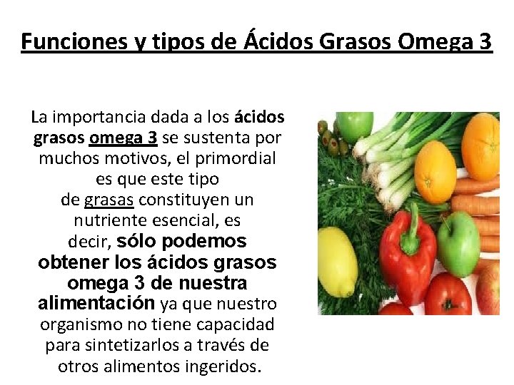 Funciones y tipos de Ácidos Grasos Omega 3 La importancia dada a los ácidos