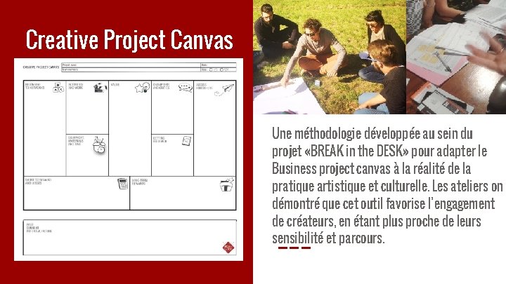 Creative Project Canvas Une méthodologie développée au sein du projet «BREAK in the DESK»