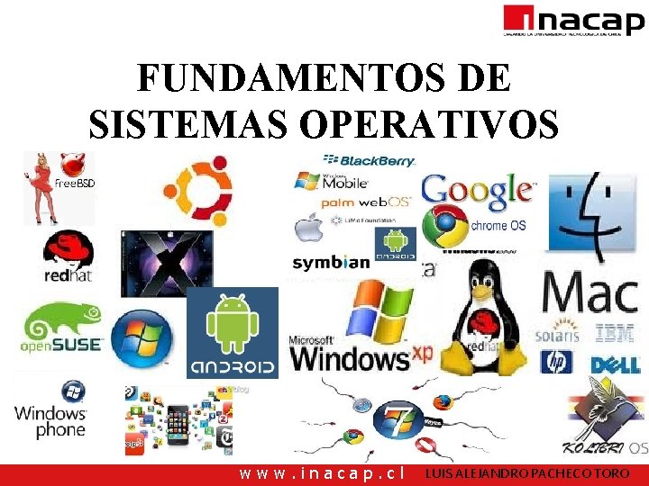 FUNDAMENTOS DE SISTEMAS OPERATIVOS www. inacap. cl LUIS ALEJANDRO PACHECO TORO FUNDAMENTOS DE SISTEMAS OPERATIVOS www. inacap. cl LUIS ALEJANDRO PACHECO TORO