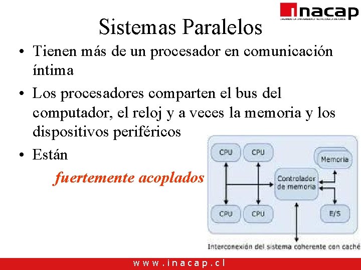 Sistemas Paralelos • Tienen más de un procesador en comunicación íntima • Los procesadores Sistemas Paralelos • Tienen más de un procesador en comunicación íntima • Los procesadores