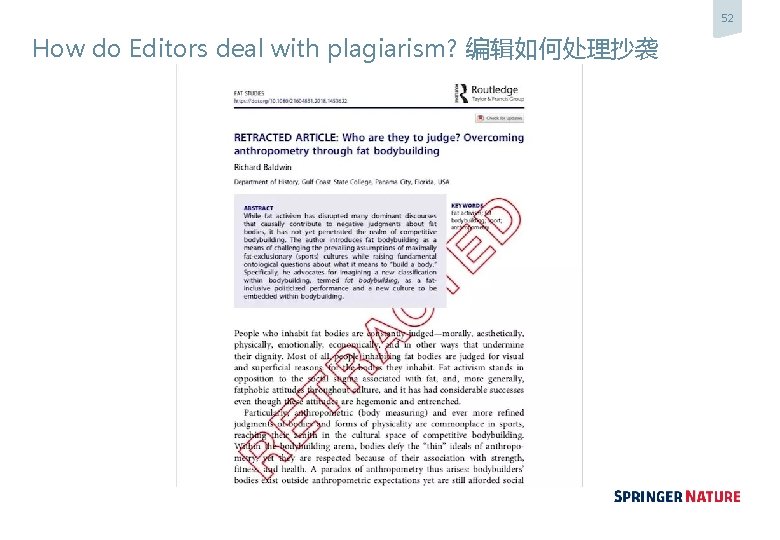 52 How do Editors deal with plagiarism? 编辑如何处理抄袭 