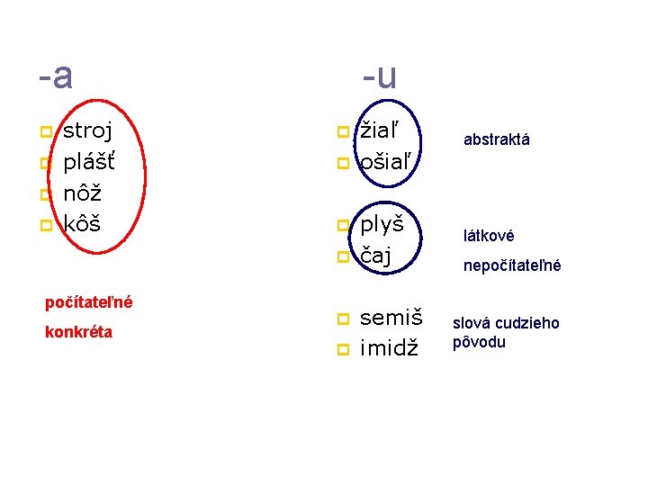 -a p p stroj plášť nôž kôš -u p p počítateľné konkréta p p