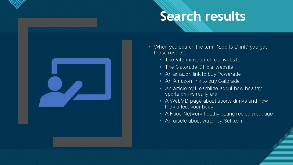Click to edit Master title style Search results • When you search the term Click to edit Master title style Search results • When you search the term
