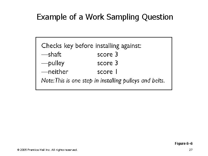 Example of a Work Sampling Question Figure 6– 6 © 2005 Prentice Hall Inc.