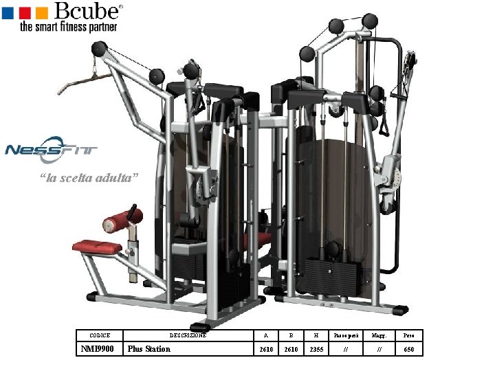 “la scelta adulta” CODICE NMI 9900 DESCRIZIONE Plus Station A B H Pacco pesi “la scelta adulta” CODICE NMI 9900 DESCRIZIONE Plus Station A B H Pacco pesi