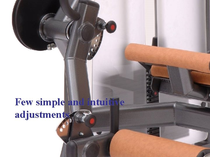 Few simple and intuitive adjustments Few simple and intuitive adjustments
