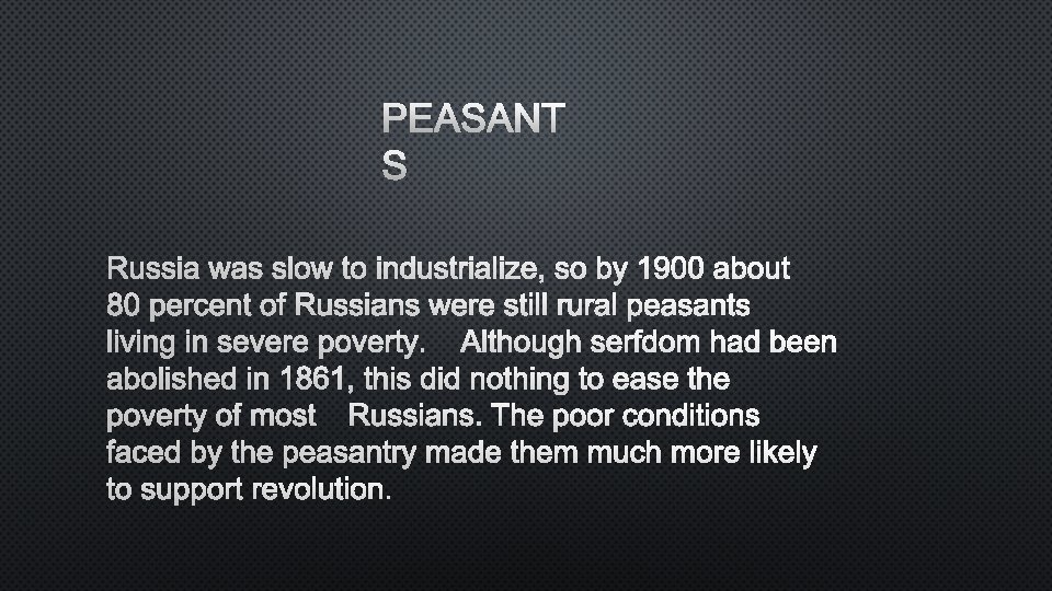 PEASANT S 