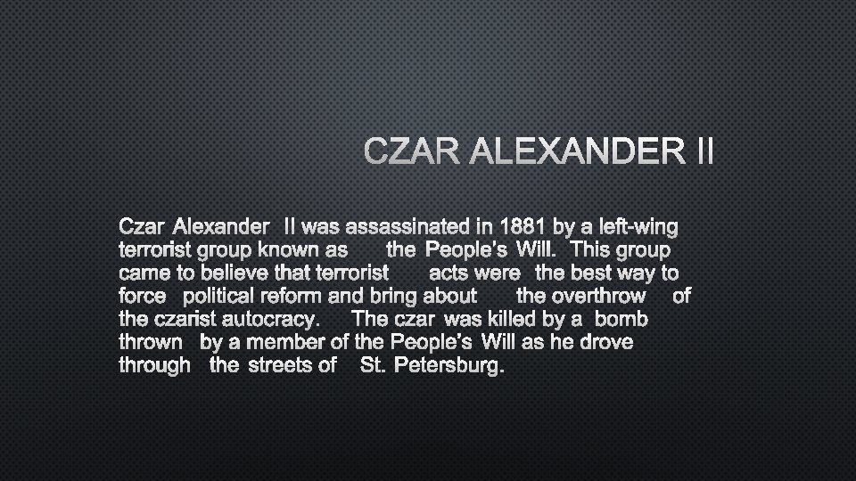 CZAR ALEXANDER II 