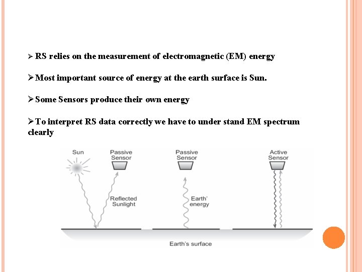 Ø RS relies on the measurement of electromagnetic (EM) energy ØMost important source of