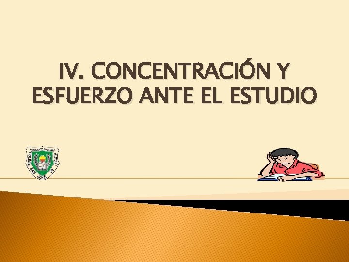 IV. CONCENTRACIÓN Y ESFUERZO ANTE EL ESTUDIO 