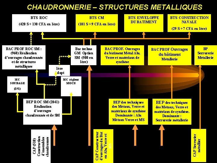 CHAUDRONNERIE – STRUCTURES METALLIQUES BTS ROC BTS CM (420 S + 130 CFA en