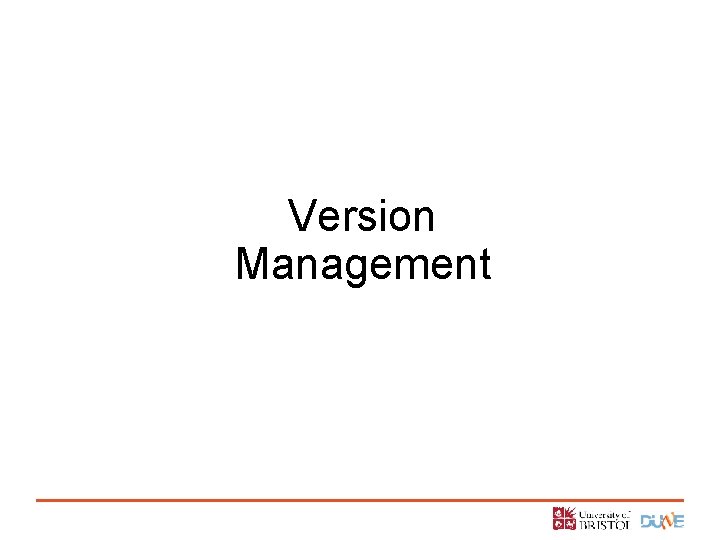 Version Management 