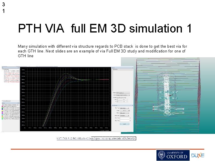 3 1 PTH VIA full EM 3 D simulation 1 Many simulation with different