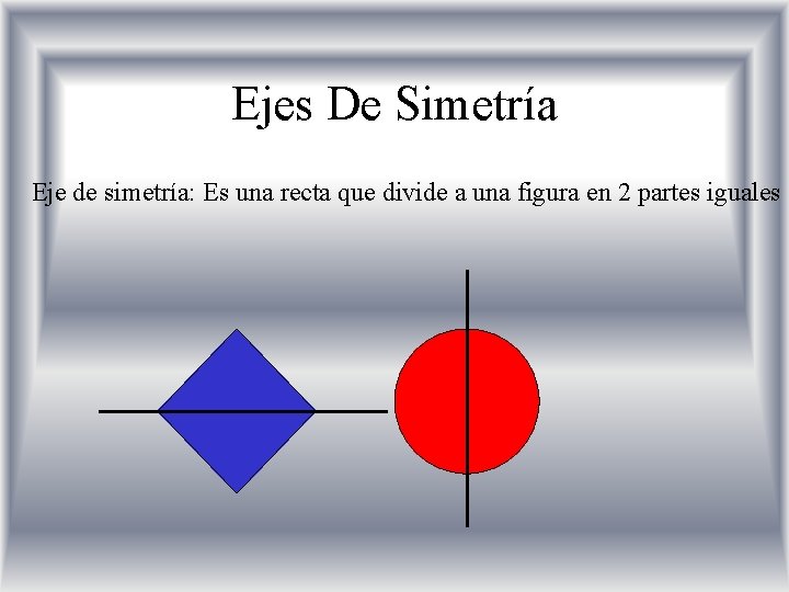 Ejes De Simetría Eje de simetría: Es una recta que divide a una figura