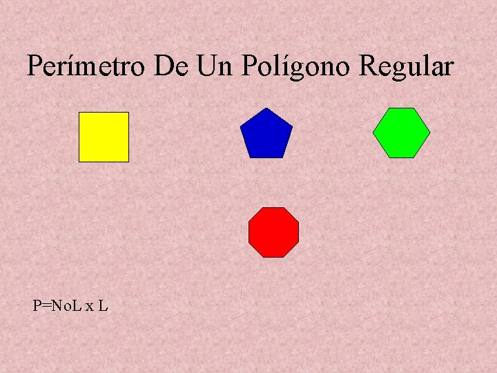 Perímetro De Un Polígono Regular P=No. L x L 