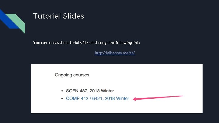 Tutorial Slides You can access the tutorial slide set through the following link: http: Tutorial Slides You can access the tutorial slide set through the following link: http: