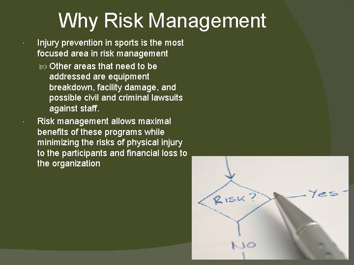 Why Risk Management Injury prevention in sports is the most focused area in risk