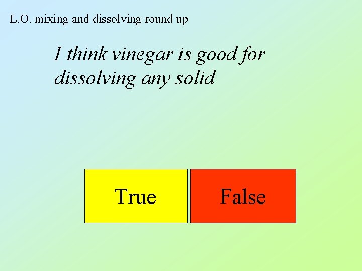L. O. mixing and dissolving round up I think vinegar is good for dissolving L. O. mixing and dissolving round up I think vinegar is good for dissolving