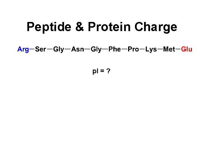 Peptide & Protein Charge p. I = ? 