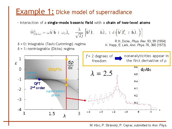 Example 1: Dicke model of superradiance - interaction of a single-mode bosonic field with