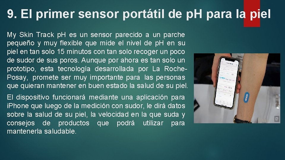 9. El primer sensor portátil de p. H para la piel My Skin Track