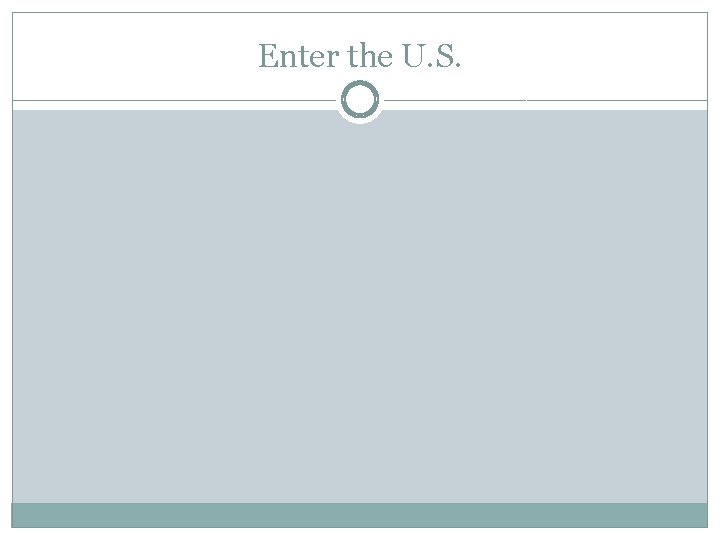 Enter the U. S. 