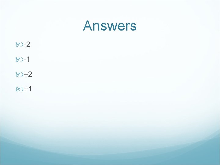 Answers -2 -1 +2 +1 