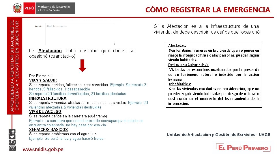 APRENDIENDO A REPORTAR SITUACIONES DE EMERGENCIA Y DESASTRES EN SISMONITOR CÓMO REGISTRAR LA EMERGENCIA