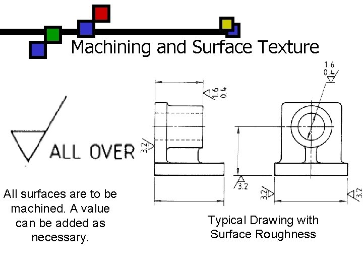 Machining and Surface Texture All surfaces are to be machined. A value can be Machining and Surface Texture All surfaces are to be machined. A value can be
