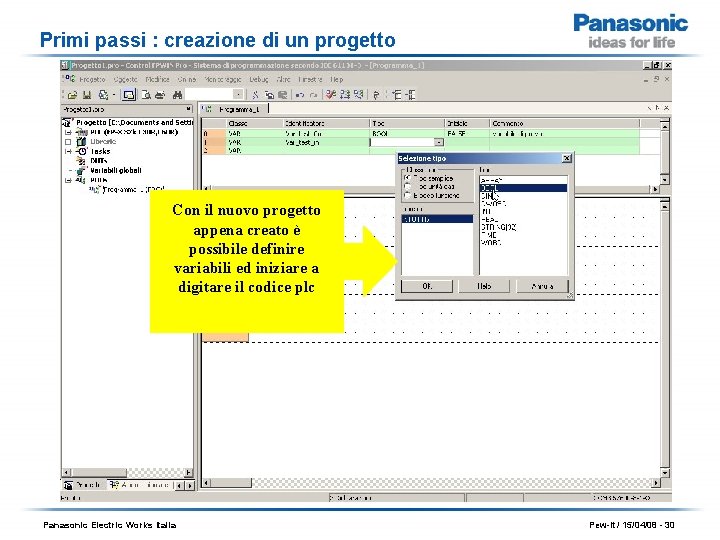 Primi passi : creazione di un progetto Con il nuovo progetto appena creato è