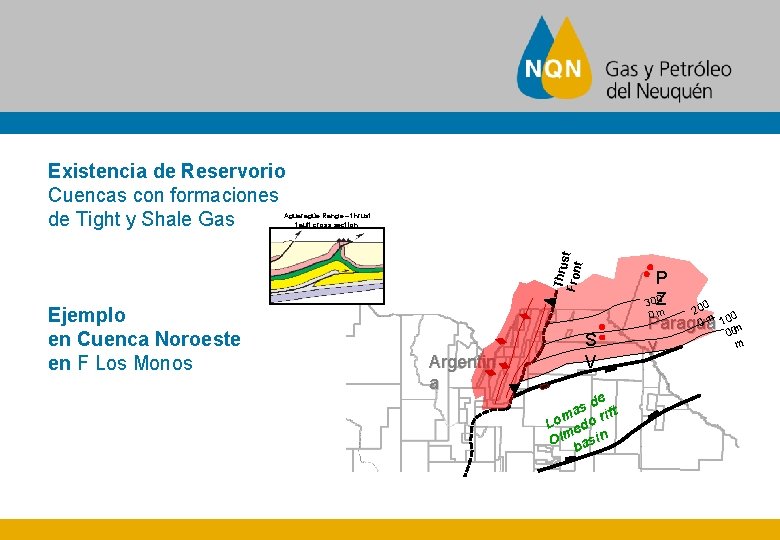 Existencia de Reservorio Cuencas con formaciones de Tight y Shale Gas Thru s Fron