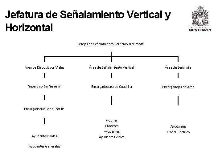 Jefatura de Señalamiento Vertical y Horizontal Jefe(a) de Señalamiento Vertical y Horizontal Área de