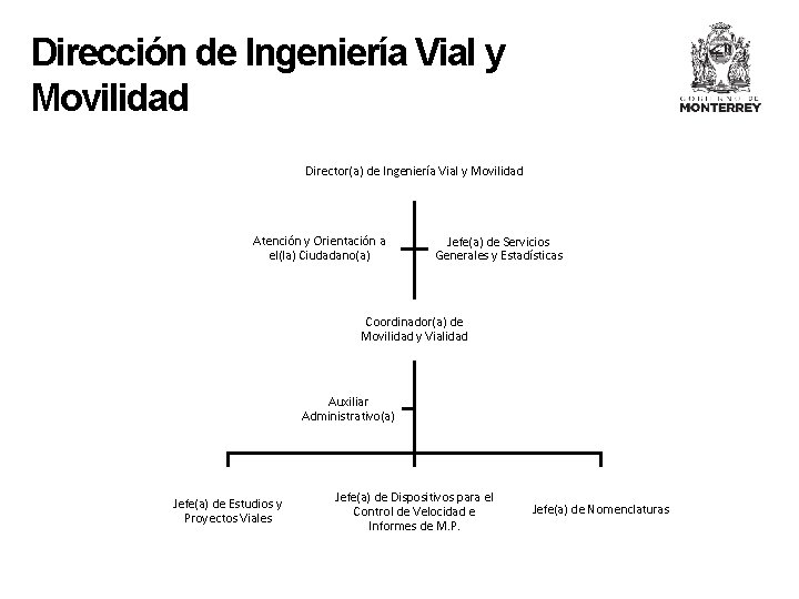 Dirección de Ingeniería Vial y Movilidad Director(a) de Ingeniería Vial y Movilidad Atención y