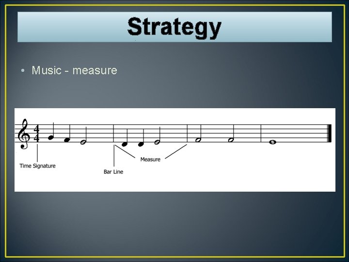 Strategy • Music - measure 