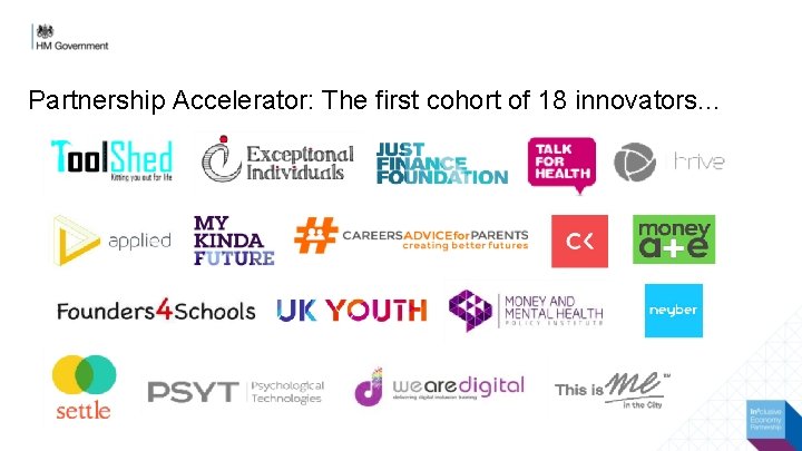 Partnership Accelerator: The first cohort of 18 innovators. . . 